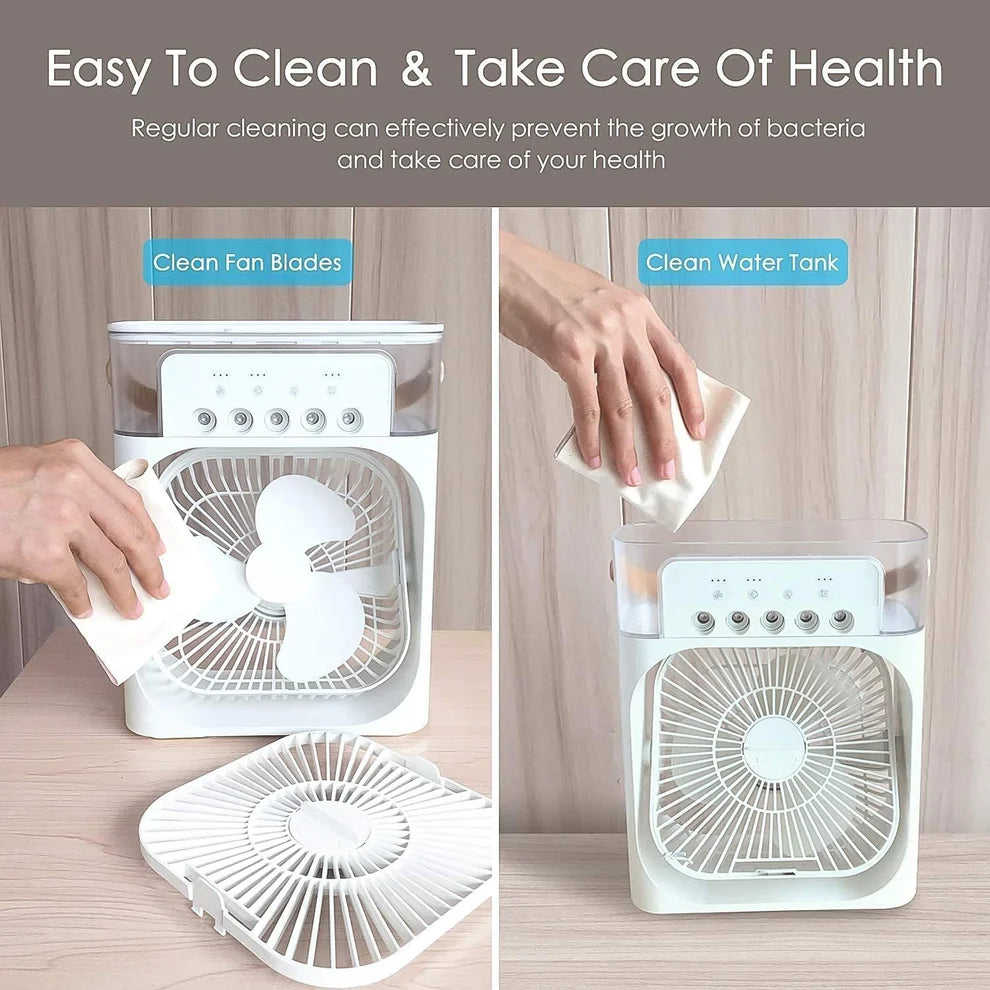 Portable Air Cooler Fan – Personal Cooling with 7-Color Light